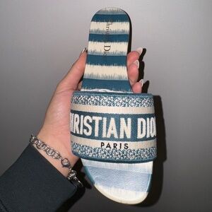 Christian Dior Dway Slides Teal Size 38 (Womens 8)